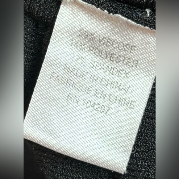 Milly Black Shirred Ribbed V-Neck Bodycon Knee Length Dress S - Picture 10 of 11